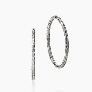 John Hardy Essential Flex Sterling Silver Hoop Earrings, 39mm